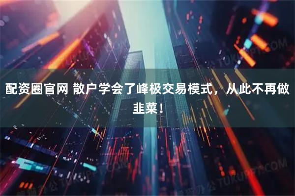 配资圈官网 散户学会了峰极交易模式，从此不再做韭菜！