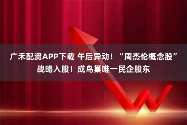 广禾配资APP下载 午后异动！“周杰伦概念股”战略入股！成鸟巢唯一民企股东