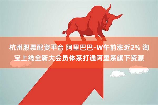 杭州股票配资平台 阿里巴巴-W午前涨近2% 淘宝上线全新大会员体系打通阿里系旗下资源