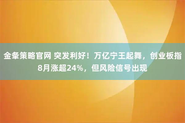 金夆策略官网 突发利好！万亿宁王起舞，创业板指8月涨超24%，但风险信号出现