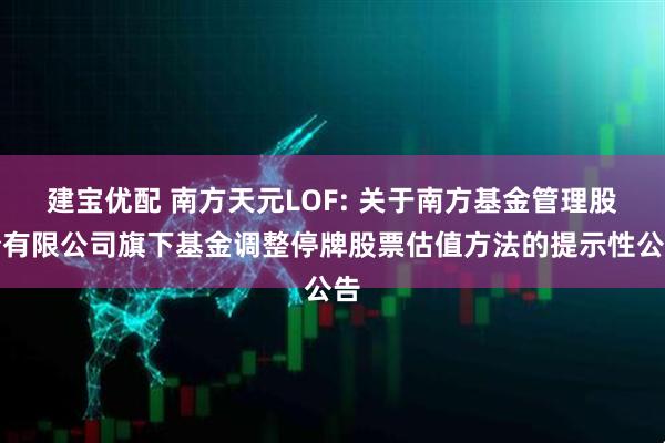 建宝优配 南方天元LOF: 关于南方基金管理股份有限公司旗下基金调整停牌股票估值方法的提示性公告